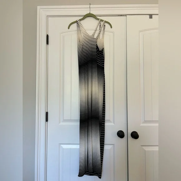 Vintage Moschino Cheap & Chic Stripe Gradient Form Fitting Maxi Dress - Picture 3 of 12